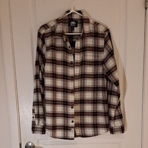 112 - Roots Flannel Plaid Button-Up Shirt